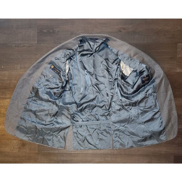 Brooks Brothers 1818 Mens Sport Coat Blazer 42L Gray Wool Solid Two-Button Notch - Picture 5 of 16